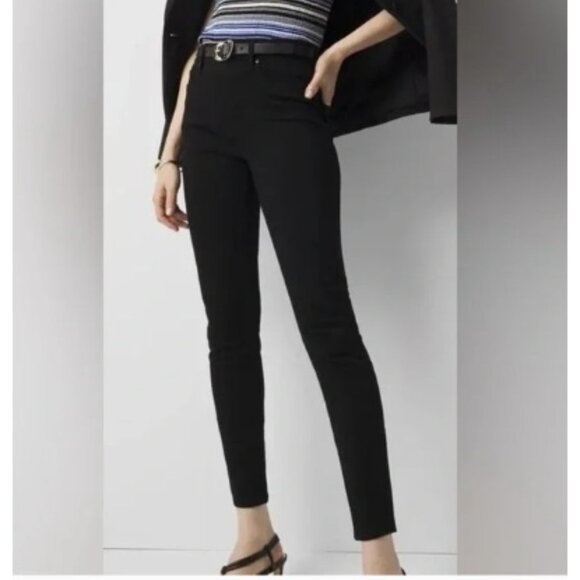 White House Black Market High Rise Sculpt Skinny Ankle Jean, Black | Size 2 / 26 - Picture 1 of 7